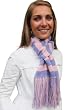 Handmade Alpaca Natural Fiber Scarf - Lilac and Pink Sorbet Stripes (Extra Lo...
