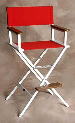 Monterey Jockey Red Bar Chair w White Frame