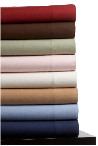 Pinzon 160-Gram Solid Flannel Twin Sheet Set, Ivory