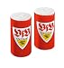 Pfeffer- und Salzstreuer-Set im VfB-Design. 
Wenn dem Spiel die "W�rze" fehlt... 
Material: Porzellan. 
In Geschenkverpackung. 