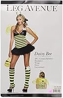 Leg Avenue Women's Daisy Bee Dress with Head Piece, Petticoat Dress, Leg Warmers