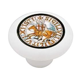 Templar Seal Decorative High Gloss Ceramic Drawer Knob