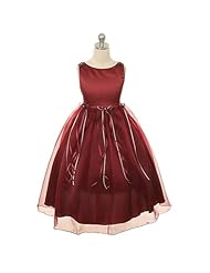 Girls Chiffon/Organza Sleeveless Flower-Girl Dress 