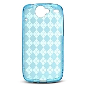 Blue Checker Soft Crystal Tpu Skin Gel Cover Case for Google Nexus 1 Nexus One