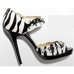 JIMMY CHOO FOR H&M ZEBRA STUDS HEELS SANDALS SHOES 36