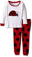 Elowel Little Girls "Ladybug" 2 Piece Pajama Set 100% Cotton (6M-8 Years)