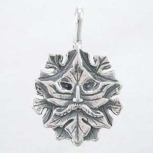 Greenman Leaf Pendant in Sterling Silver, #8653