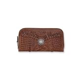 American West Retro Romance Collection Ladies Zip Around Wallet Floral Tooling by American West