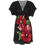 Angie Flower Placement Black Kimono Dress