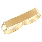 10k Solid Gold Two Finger Diamond Cut Hip Hop Unisex Ring