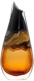 Ecco!Murano Hand Blown Large 17"  Vase Amber, Black