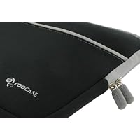 rooCase Toshiba Satellite T115-S1100 11.6-Inch Netbook Sleeve Case - (Invisible Zipper Dual-Pocket Black)