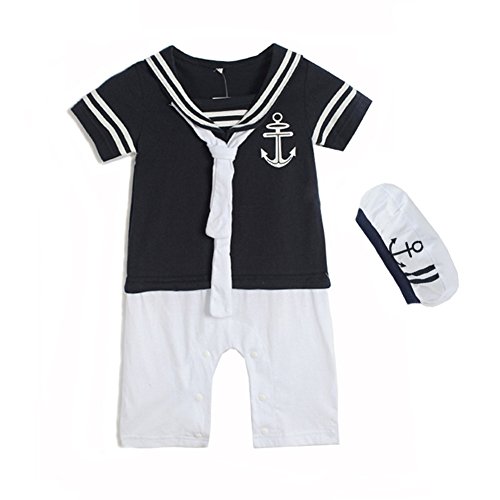Baby Boys Sailor Summer Romper With Cap