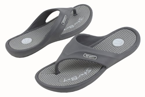 Sunville men s flip flop slipper sandals gray 8