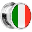 2 Gauge Stainless Steel Italy Flag Saddle Plug