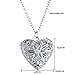 FM FM42 Silver-Tone Glow in The Dark Openwork Heart Locket Pendant Charm Necklace GN1003