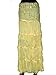 Yellow Cotton Women's Skirt with Sequin Embroidered Gypsy Boho Bellydance Skirt37"