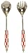 Decorative Salad Server Set With Inlaid Bone Handles