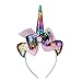 Sequin Unicorn Headband for Birthday Party Decoration Halloween Cosplay Costume Rainbow