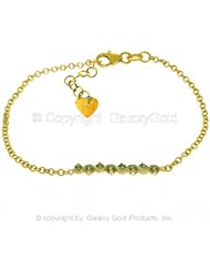 14k Yellow Gold Prong Set Peridot Bracelet