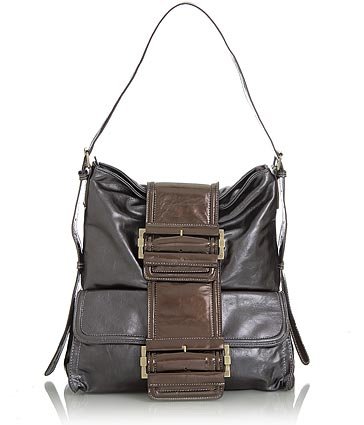 Glossy Double Buckles Tote Shoulder Bag