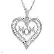 Heart Necklace With 0.80ctw Genuine Sapphires Well Made in White Gold Length 18in