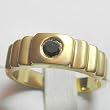 14K Yellow Gold Black Diamond Man's Ring