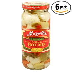 G L Mezzetta Peppers, Hot Mix Veggie, 16-Ounce (Pack of 6)