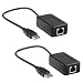 USB Cable Extender Repeater Booster over Cat5e (For USB cameras, printers, web cams, ...