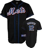Jeff Francoeur Jersey: Adult 2009 Majestic Alternate Black Replica #12 New York Mets Jersey - Medium