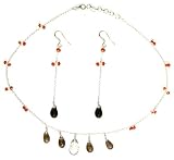 Hand Crafted Jewelry earring & Necklace Sets Sterling Silver & Smokyquartz Gemstones