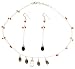 Sterling Silver Set Smokyquartz Earrings Necklace (gnklcs305)