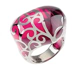 Cobra R' De Coeur - JR002AGFU60 - Bague Femme Argent 925/ 1000 et R�sine Fuschiapar Cobra