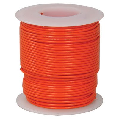 Hookup Wire 1C Orange 100' 24 AWG Stranded PVC UL1007/UL1569