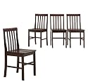 Furniture online: Walker Edison Solid Wood Dining Chairs, Espresso, Set of 4