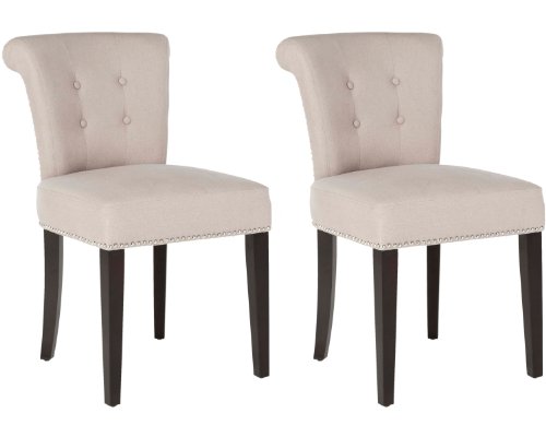 Safavieh Mercer Collection Carol Taupe Linen Ring Dining Chair, Set of 2