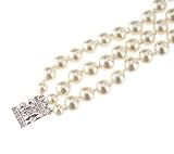 Jacqueline Kennedy Collection - Triple Strand Simulated Pearl Bracelet