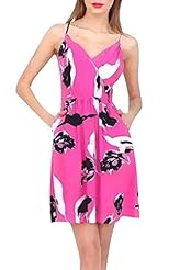 Floral Print Open-Back Polyester  Dress