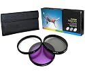 PLR Optics High Resolution 3-piece Filter Set (UV, Fluorescent, Polarizer) For The Canon Digital EOS Rebel T3 (1100D), T3i (600D), T1i (500D), T2i (550D), XSI (450D), XS (1000D), XTI (400D), XT (350D), 60D, 50D, 40D, 30D, 20D, 10D, 5D, 1D X, 1D, 5D Mark 2, 5D Mark 3, 7D SLR Cameras Which Has Any Of These (18-55mm, 75-300mm, 50mm 1.4 , 55-200) Canon Lenses