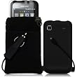 SAMSUNG i9000 GALAXY S 4 PC LUXURY GIFT ACCESSORY PACK - BLACK SKIN CASE, SCREEN PROTECTOR, POUCH CASE, CAR CHARGER PART OF THE QUBITS ACCESSORIES RANGE
