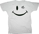 Urban Outfitters - Urban Outfitters Vintage Wink Smile Mens T-Shirt Tee White