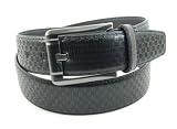 Brand New Mens Black Checkered Pattern Leather Dress formal elegant Belt