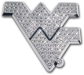 West Virginia Mountaineers NCAA Premium Metal Auto Emblem with Austrian Crystals