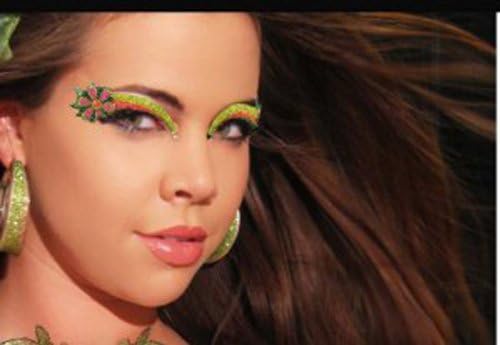 Xotic Eyes Flower Glitter Professional Eye Make up Costume Accessory