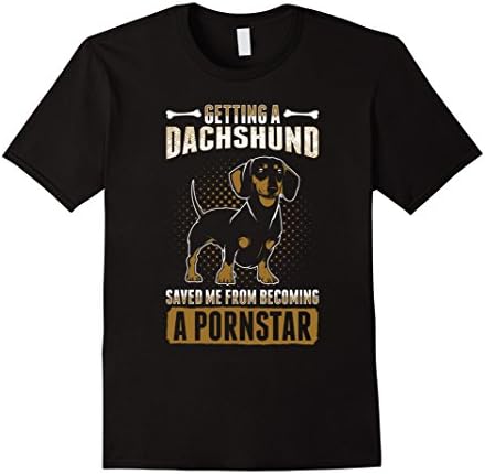 Men's Funny Dachshund Wiener Dog T Shirt Medium Black