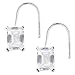 Sterling Silver Rectangular Ascher-Cut White Cubic Zirconia Drop Earrings