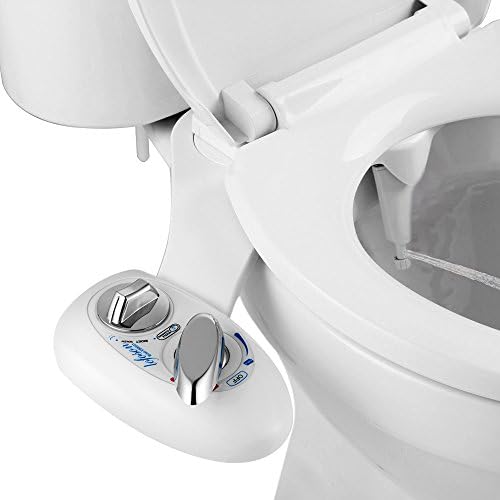 Bidet, Lofoson Self-Cleaning Dual Nozzle Hot and Cold Water Fresh Water Spray Adjustable Non-Electric Mechanical Bidet Toilet Seat Attachment with Swivel Metal Hose Joint