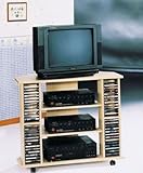 IMAGE OF TV Stand with CD Rack Natural Finish