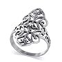 Sterling Silver Filigree Band Flower Ring
