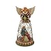 Jim Shore Heartwood Creek Nativity Angel with Holy Family Inside Wire Skirt Figurine 13.25 Inch
